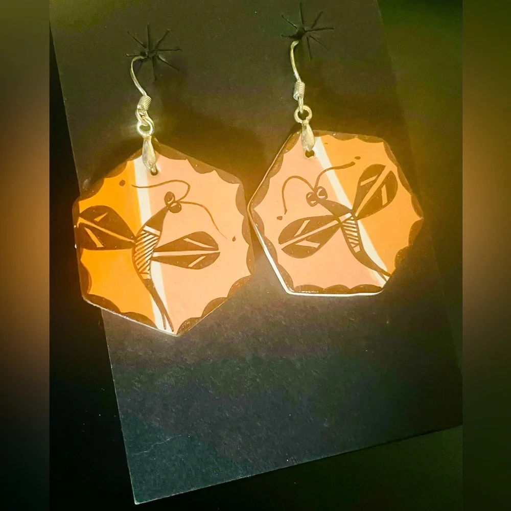 Acoma Pueblo Dragonfly Earrings,NWT - Picture 6 of 9